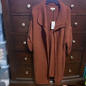 Elan Terracotta Knit Cardigan
